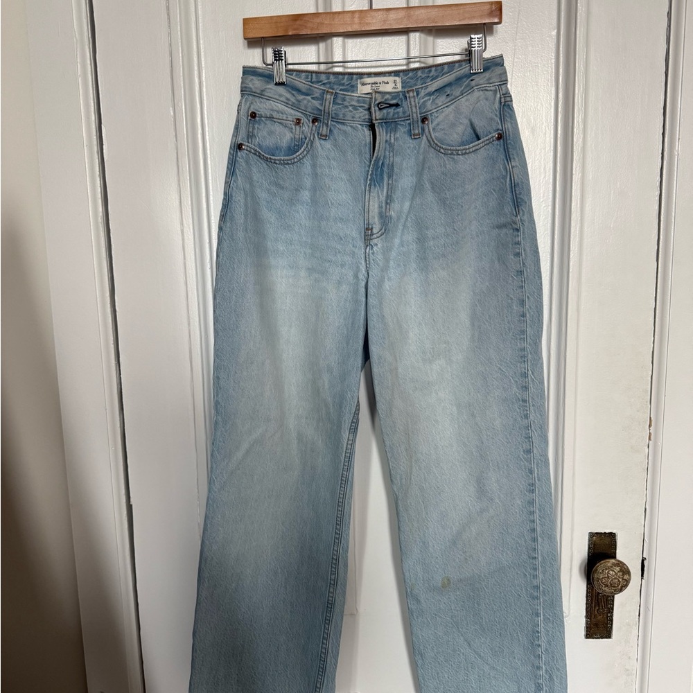 Abercrombie & Fitch Light Blue Straight Leg Jeans (small stains)